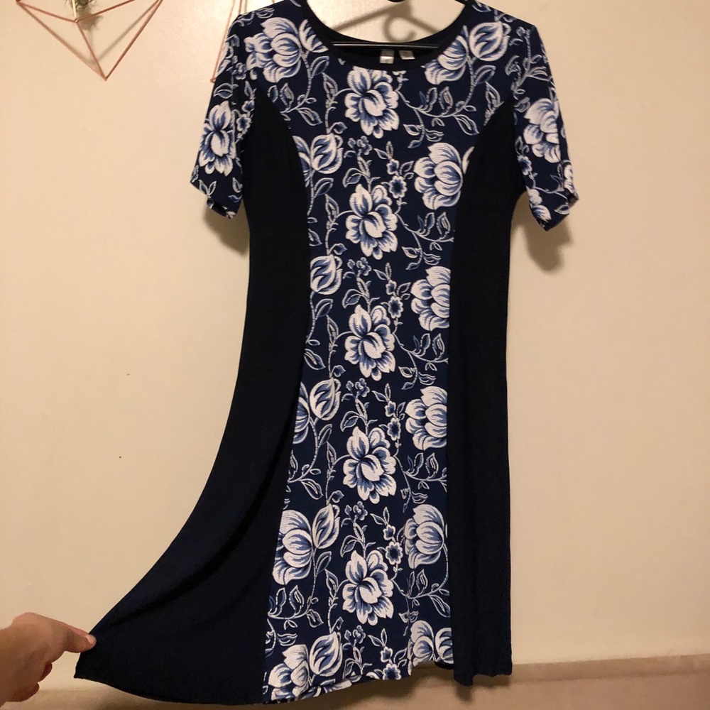Navy Floral Dress